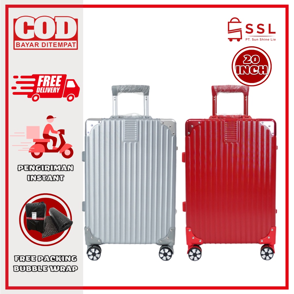 KOPER PREMIUM FRAME ALUMINUM 20 INCH/KOPER ANTI GORES DENGAN RODA PUTAR SILENT/ KOPER TROLLEY TAHAN BEBAN 100 KG