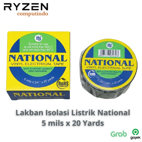 

Lakban Isolasi Listrik National 5 mils x 20 Yards