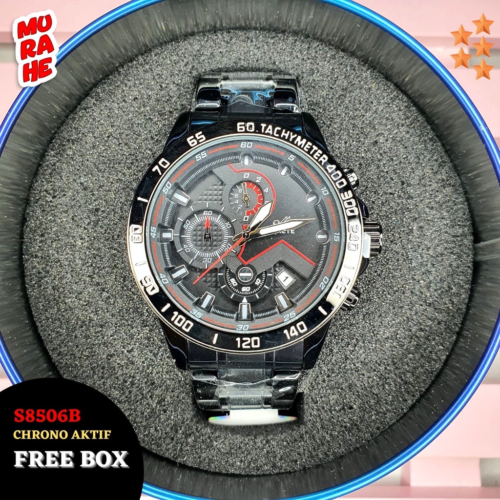 COD & PROMO Jam Tangan Mirete 8506B / Jam Rantai Pria Tahan Air / Jam Tangan Sport Pria / Jam Tangan
