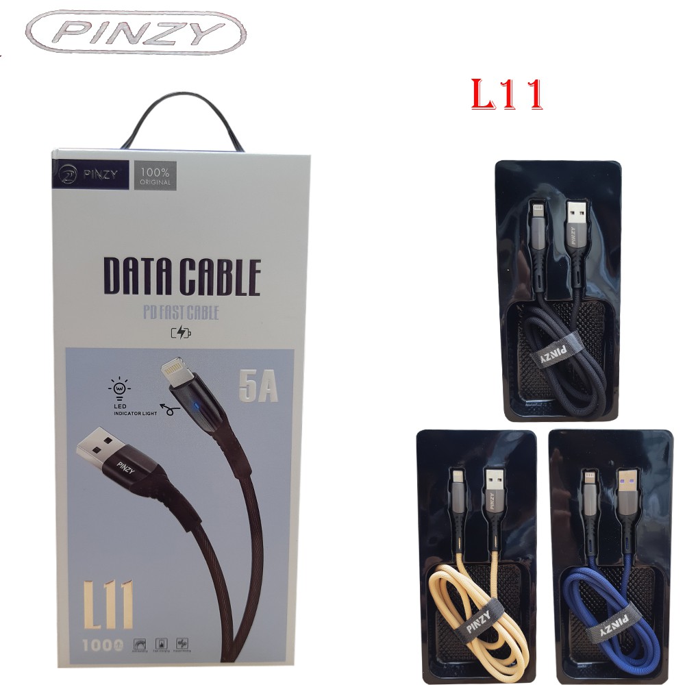 PINZY L11 Kabel Data - Kabel Charger Fast Charging Type Iphone LED Indicator Light