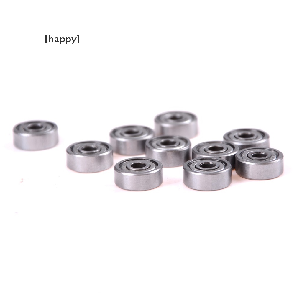 10pcs / Set 606zz Miniatur Bola Bearing Deep Groove Shielded Bahan Metal Ukuran 6x17 X 6mm