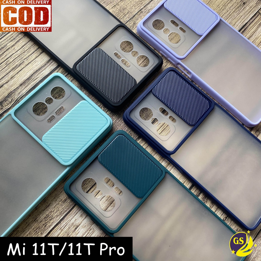 Xiaomi REDMI 10 2021 Mi 11 Lite Mi 11T / Mi 11T Pro 10T Pro NEW Slide Case Protection Camera Matte Candy Sliding Push Pull Pelindung Kamera