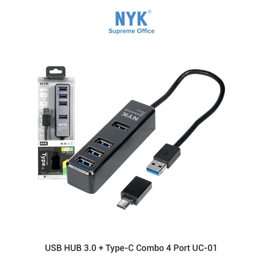 NYK Hub USB 3.0 4Port + OTG Type-C UC-01