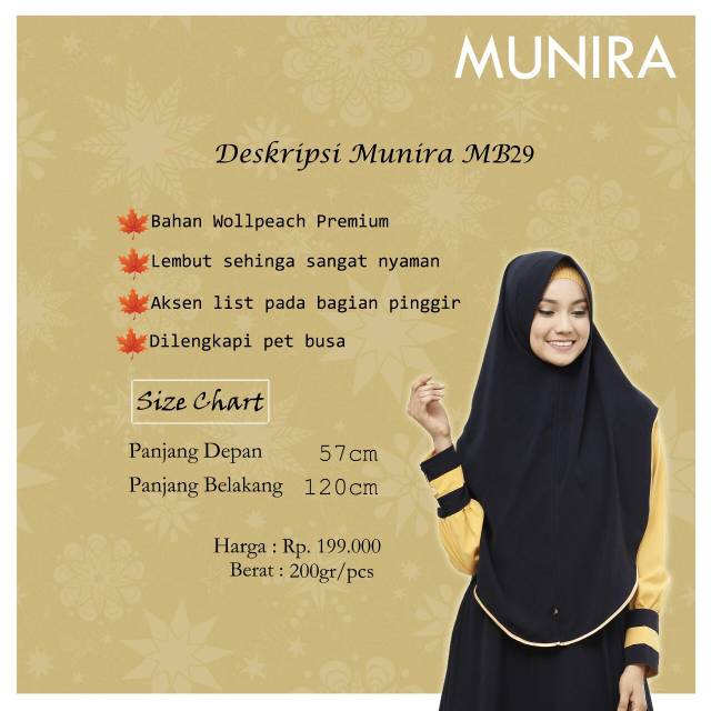 KHIMAR SYARI MB 29 NAVY II MUNIRA