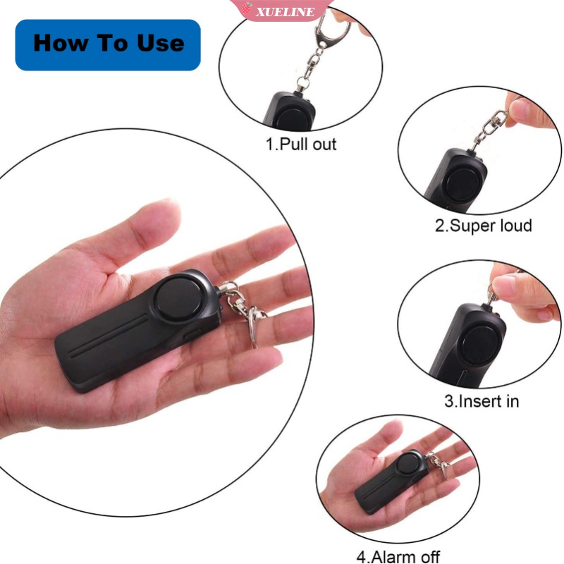 1pc Gantungan Kunci alarm Bela Diri 130dB Dengan Lampu LED SOS Untuk Keamanan Pribadi Anak / Orang Tua