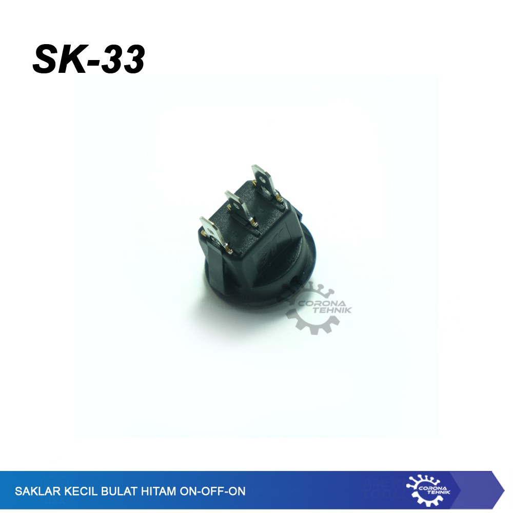 Saklar Kecil Bulat Hitam - ON-OFF-ON