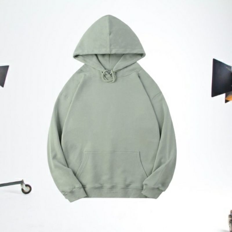 Hoodie Polos Sweater Green Mint Pria Wanita
