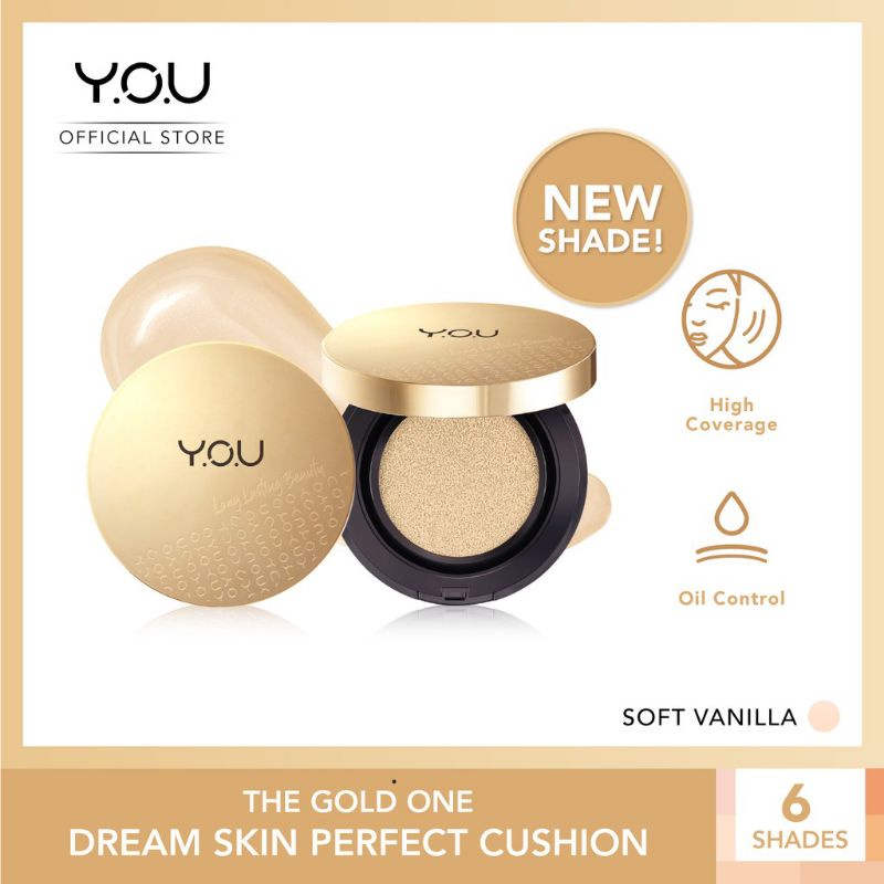 YOU The Gold One Dream Skin Perfect BB Cushion Shade Soft Vanilla