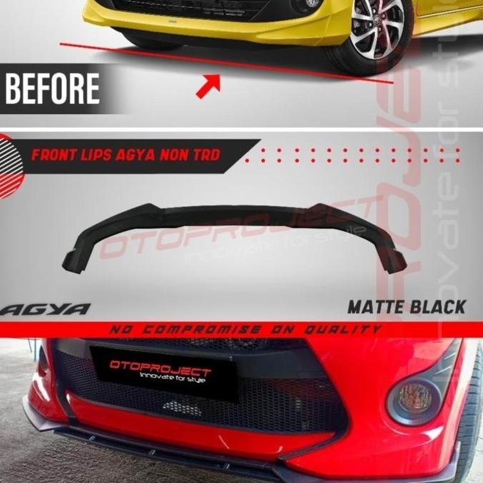 Front Lip Bumper Agya 2018 Non Trd Matte Black