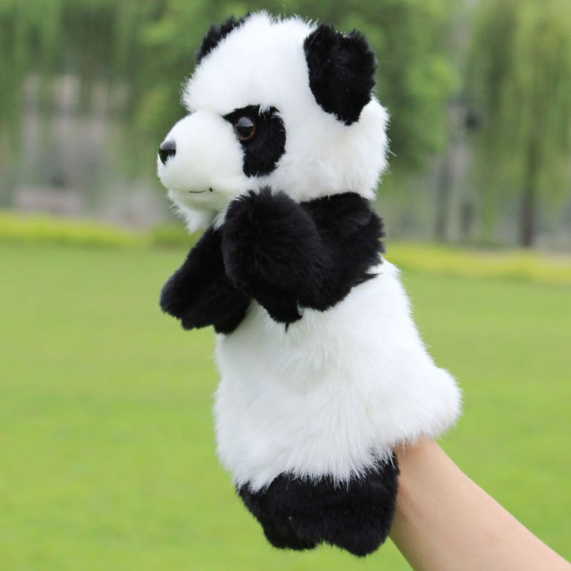 CRE  Panda Hand Puppet Baby Kids Plush Doll Educational Toys Preschool Kindergarten