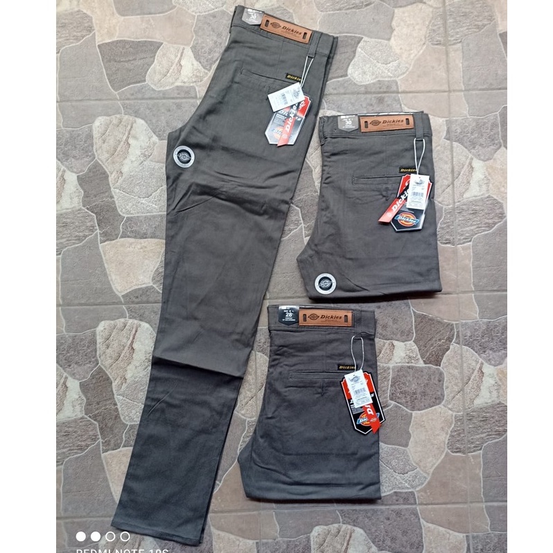 Celana Chino Panjang Abu Abu Pria Distro Dickies Premium