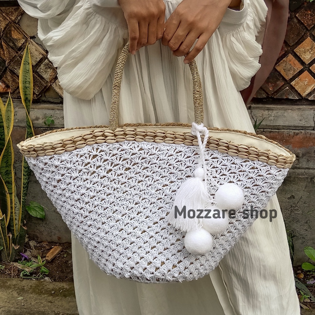 tas rajut rotan tas pantai mendong kerajinan bali