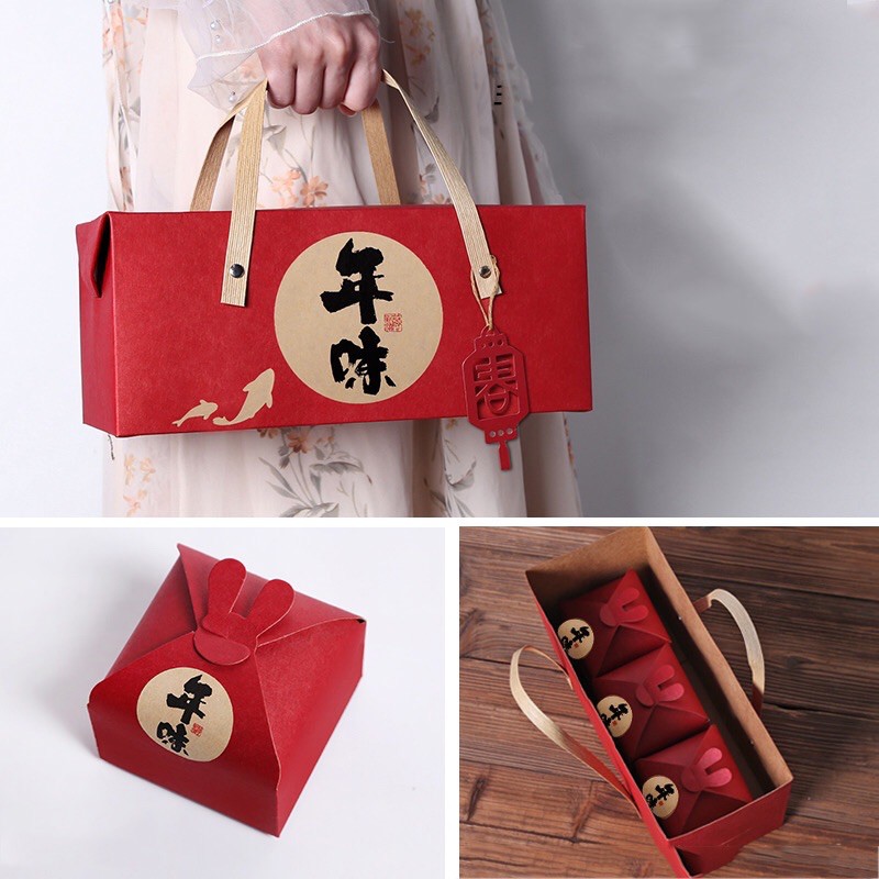 

[Ready stock] Chinese New Year Gift Box Cookie Box New Year Pastry Packaging Paper Box