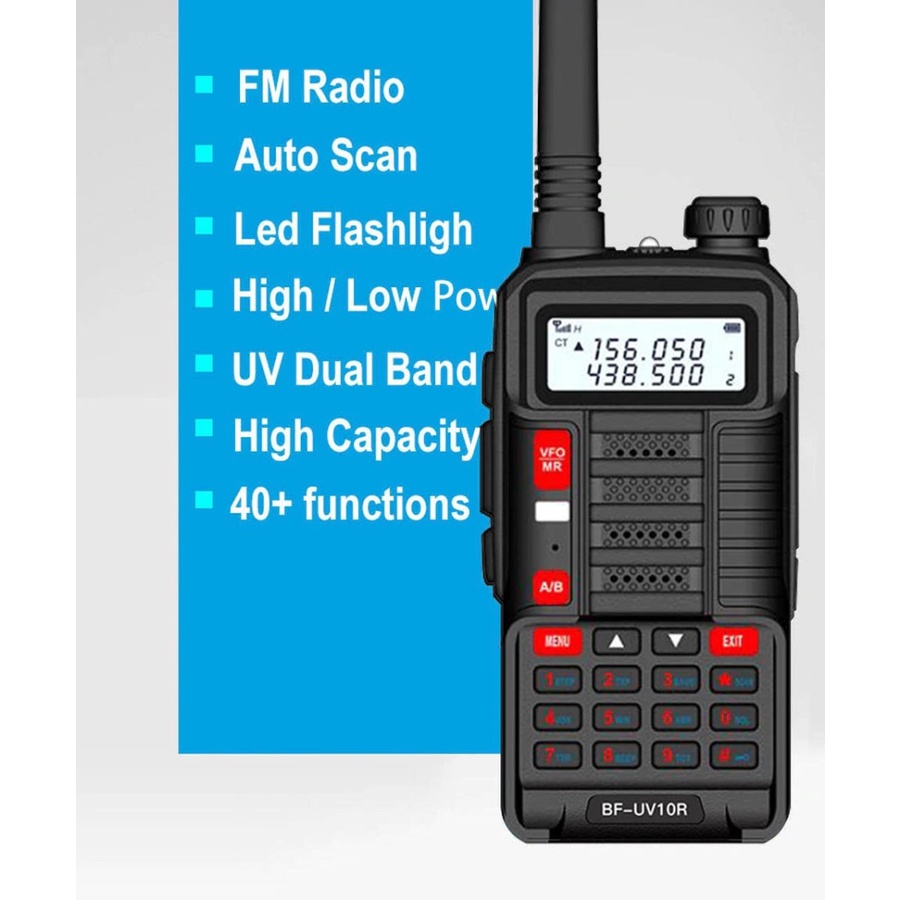 AKN88 - BF UV-10R Walkie Talkie TRI BAND UHF VHF Radio 16W 8800Mah -30 KM