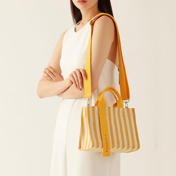 Pengiriman Cepat TAS MARHEN J RICO MINI STRIPES - LEMON YELLOW ORI 100% DISKON
