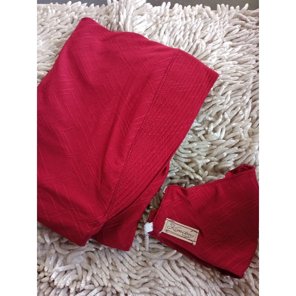128 CHESSY SYARI JUMBO ORI KIMIKEY HIJAB | JILBAB INSTAN KERUDUNG ORIGINAL-Maroon