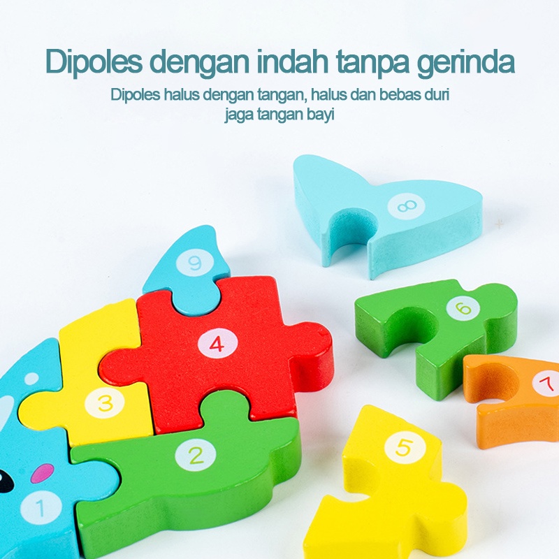 Mainan Puzzle Kayu Anak 3D Jigsaw puzzle Lucu  L274