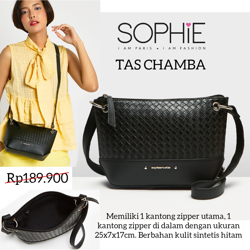 TAS CHAMBA SOPHIE MARTIN PARIS PROMO TAS WANITA HITAM