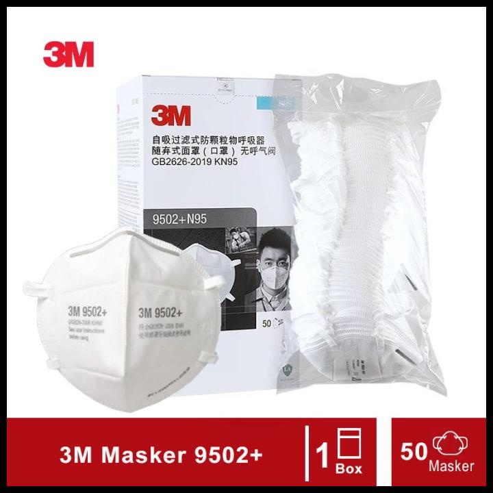 3M 9502+ Masker N95 Particulate Respirator - 1 Box (50 Masker)