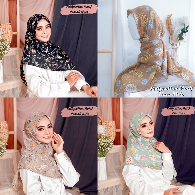 Segi Empat Motif Polycotton Part 2/Hijab Motif Viney