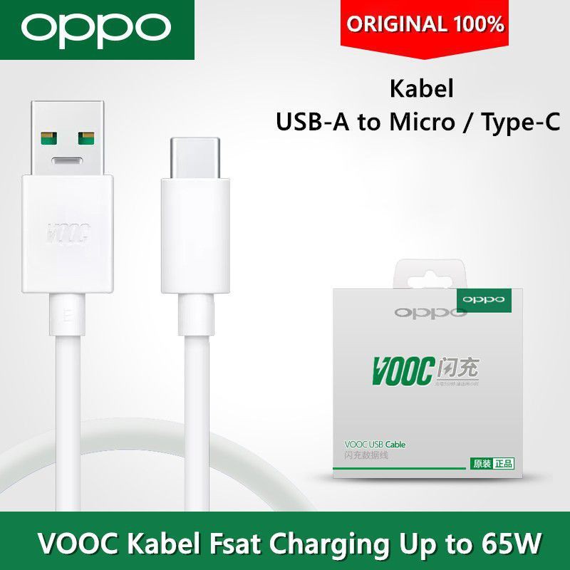 KABEL DATA OPPO ORI TYPE C VOOC A31/A33/A53/A52/A92/K3/RENO 2/ 2F/Reno 3/RENO 4/RENO 5/A16/A54/A74 DLL