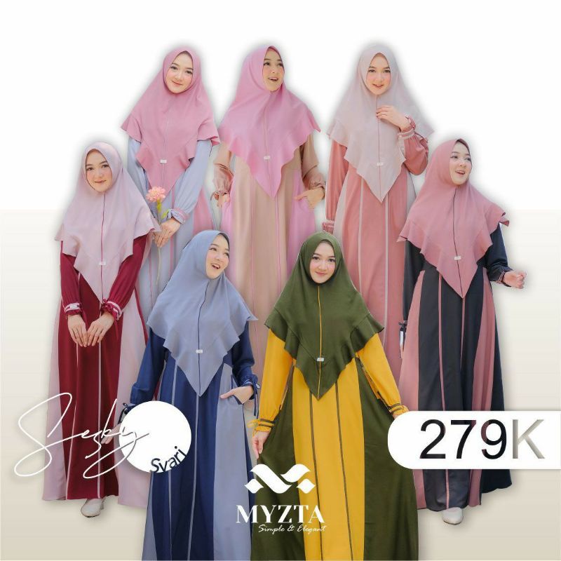 Gamis Set sesky syar'i by myzta original produk
