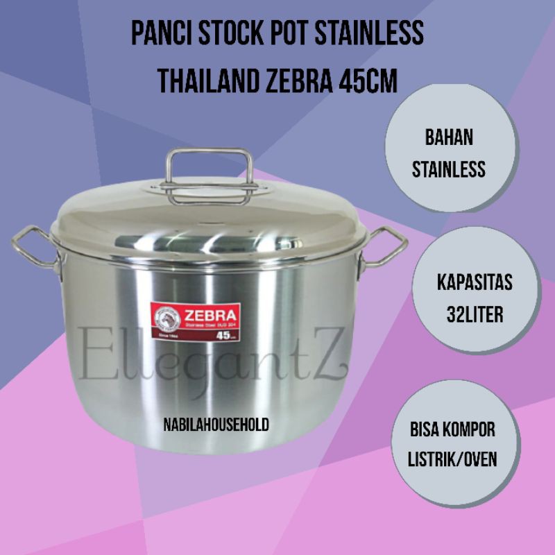 Jual Panci Stock Pot Ukuran Besar Stainless Stenlis Steel Tebal Zebra ...