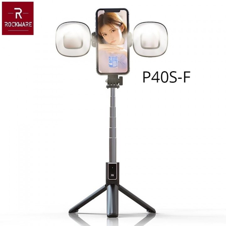 101 ROCKWARE RW-P40S-F Plus 2 LED - Selfie Stick with 2 LED Fill Light