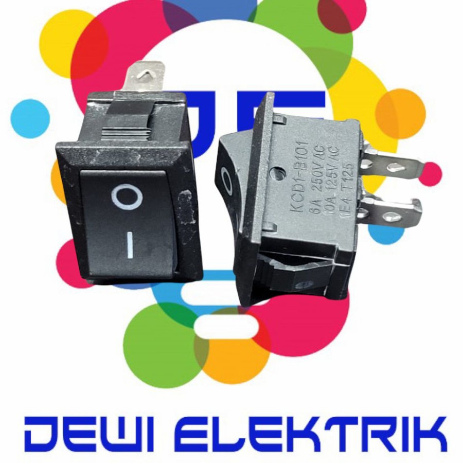 Saklar rocker switch ON-OFF Hitam 2pin - Switch Hitam ON-OFF 2 kaki