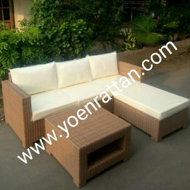 Februari Maniss Kursi / Sofa Tamu L Set Rotan Sintetis Kode 842