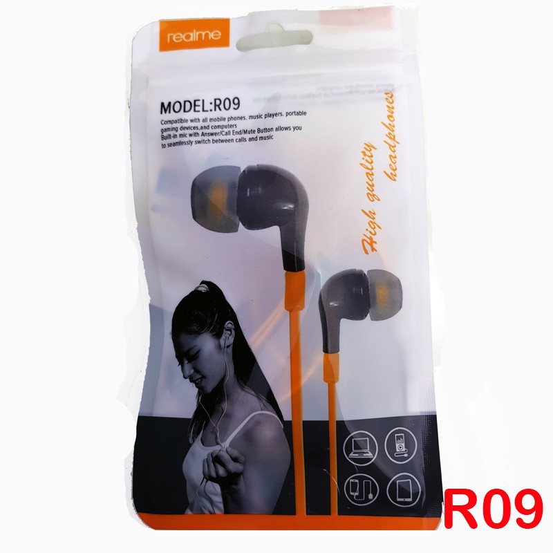 HEADSET HANDSFREE U19 MACARON  Handsfree Earphone  REALME R09 R10 Microphpone