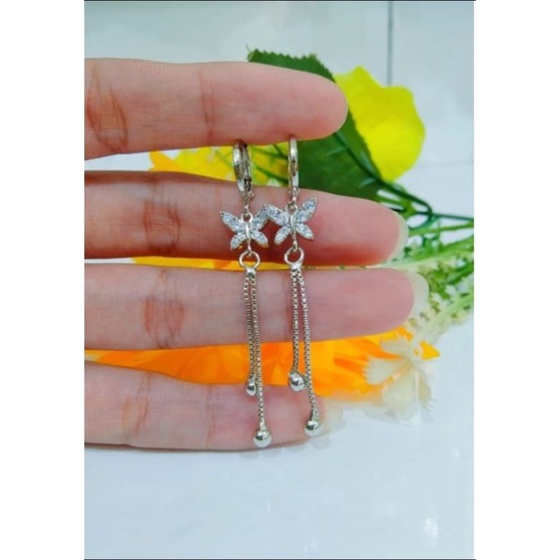 anting Jurai wanita cantik kupu-kupu silver terbaru