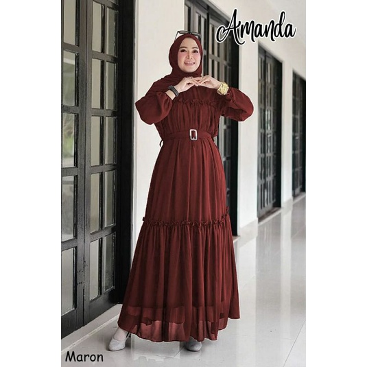 Amanda Maxy, GAMIS CERUTTY CANTIK FIT XXL LD 114 BAHAN CERUTTY BABYDOLL FULL FURING TERMURAH OOTD