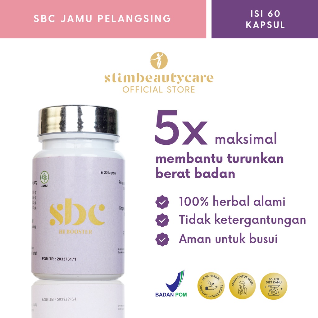 SBC BOOSTER ISI 60 KAPSUL (SLIMMING/DIET CAPSULE PELANGSING HERBAL) BPOM