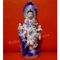 Patung Kwan Im Pendamping Dewi Guan Yin Shan Cai Lai Niu & Naga