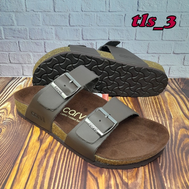 Sandal Kulit Asli Carvil Colorado 02 Ori 39-43 Sandal Slop Pria Casual