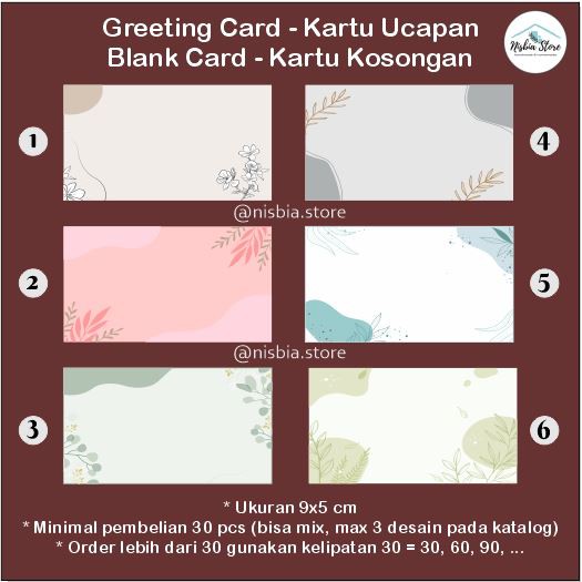 

Kartu Ucapan/Greeting Card - Kartu Kosongan/Blank Card