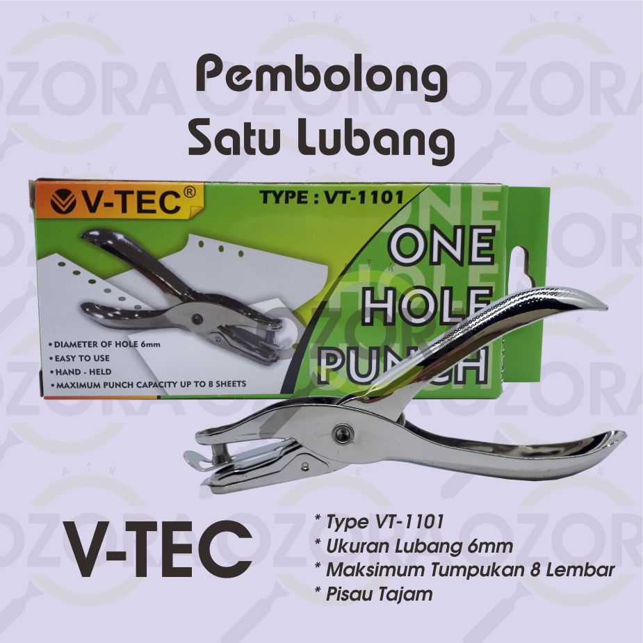 

Punch Perforator Pembolong pelubang Kertas 1 Lobang V-Tec VT 1101 One Hole