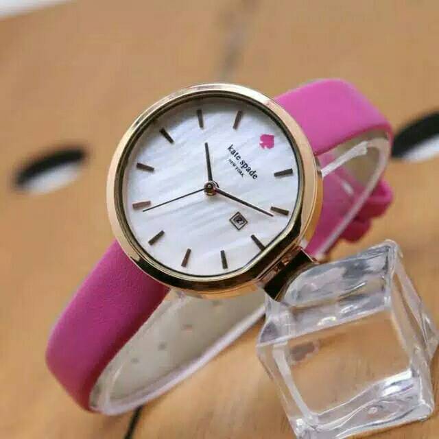 JAM TANGAN WANITA KATE SPADE MINI PINK STRAP KULIT