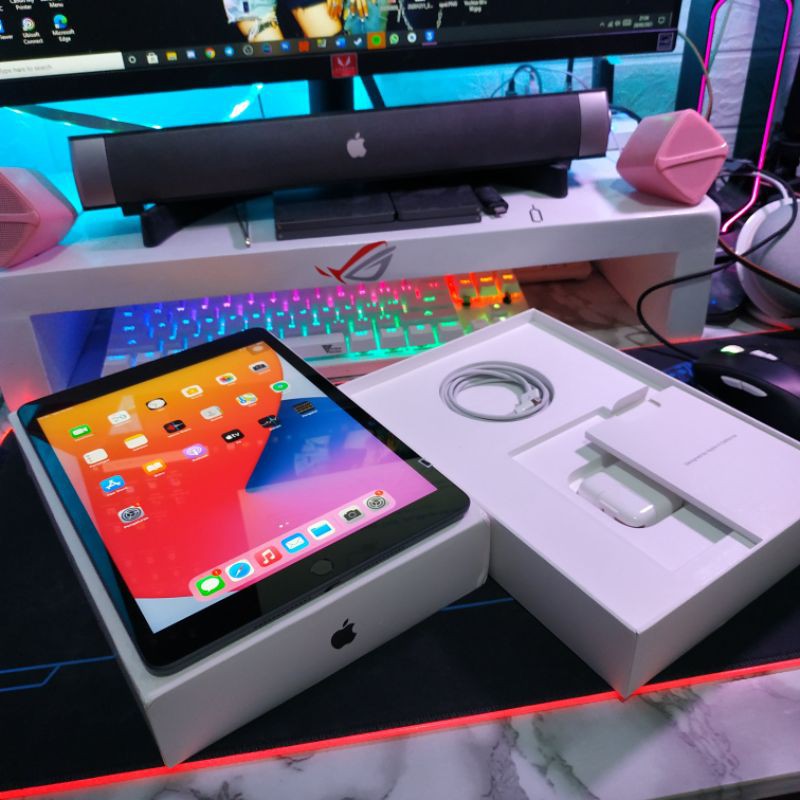 IPAD 7 2019 128Gb Space Gray Fullset Mulus Like New Bh 96%