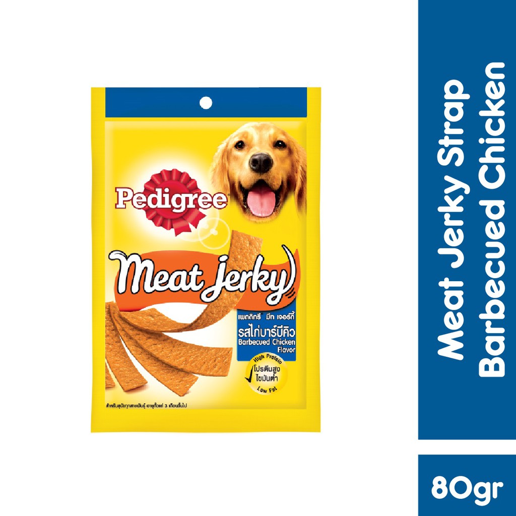 PEDIGREE® Meat Jerky Strap Snack Anjing 80 g - Isi 1-Barbecued Chicken