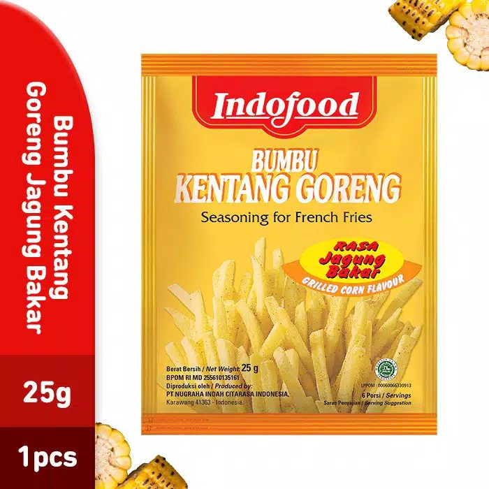 

Bumbu Indofood Kentang Goreng Rasa Jagung Bakar 25 GR / (PCS)