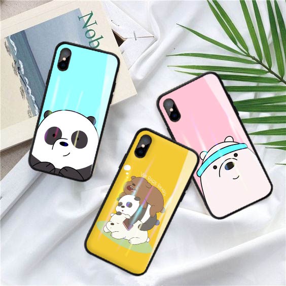 [K25] Soft Case Glass We Bare Bears Aurora For Oppo/Vivo/Xiaomi/Samsung/Iphone/Realme