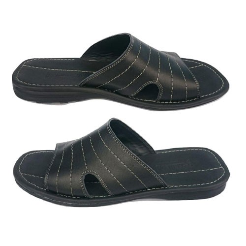 Sandal Selop Slip On Pria Kulit Asli Original Ukuran Besar Jumbo Big Size 44, 45, 46, 47