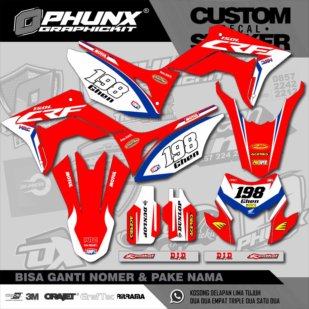 Sticker Decal CRF 150 L Desain Simpel