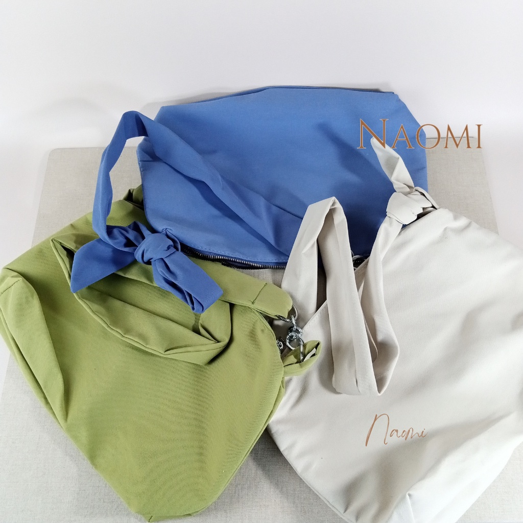 NAOMI - Jordan Sling Bag 4 Colours - Tas import Wanita Hand Bag Wanita Fashion Bag - tote bag - canvas bag - simple bag - tas katun - tas cotton - tas kain - naomi bag