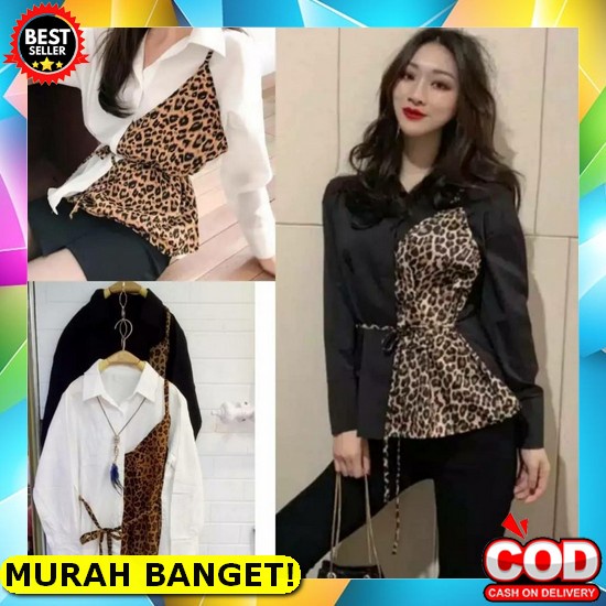 Tq88Indonesia Fashion Kemeja Wanita Lengan Panjang Goldy Longshirt Oversize/ Hem / Busana Santai Cew