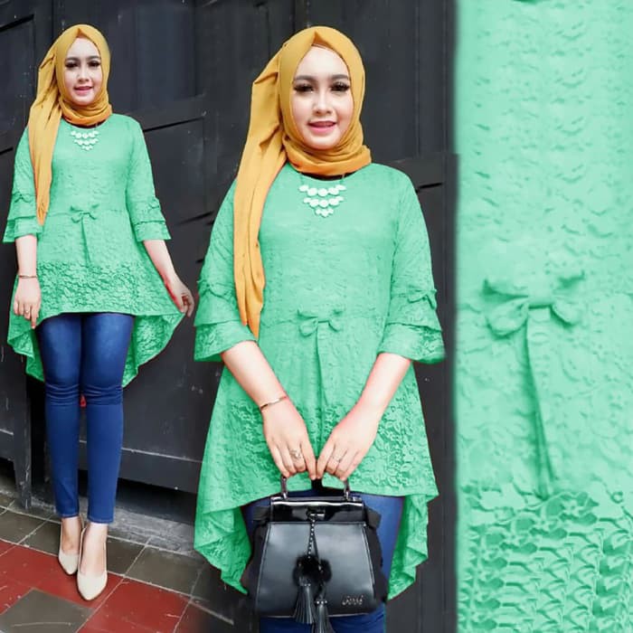 Amel Pastel Teen by Rins "Gamis Remaja Muslimah" TUNIK AISYAH BRUKAT TOSCA [Hijab 0151] RDY 2MDP