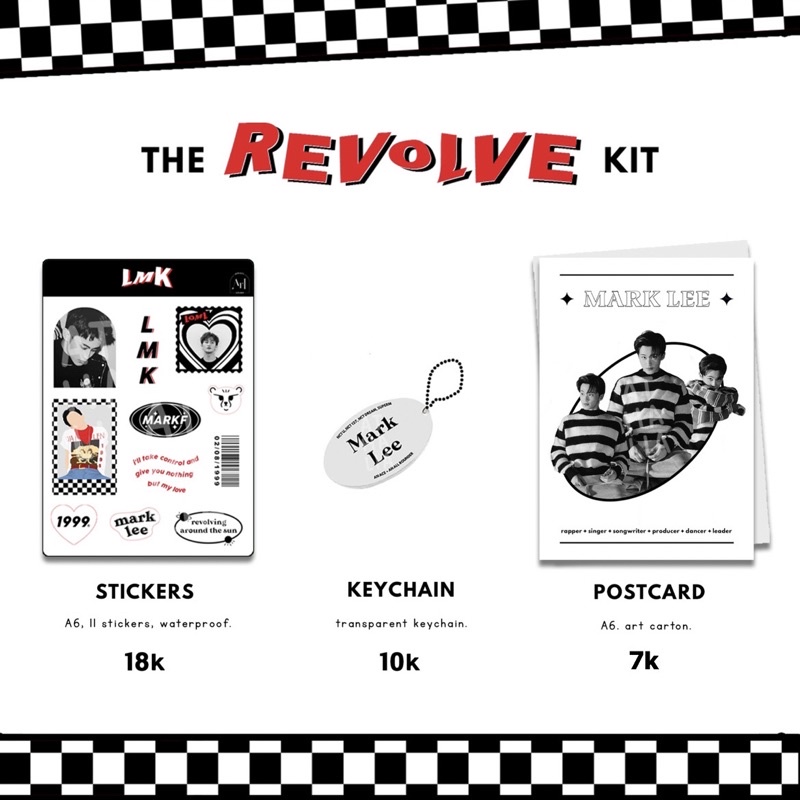 The Revolve Kit Mark Lee NCT 127 Dream SuperM Keychain Sticker Postcard