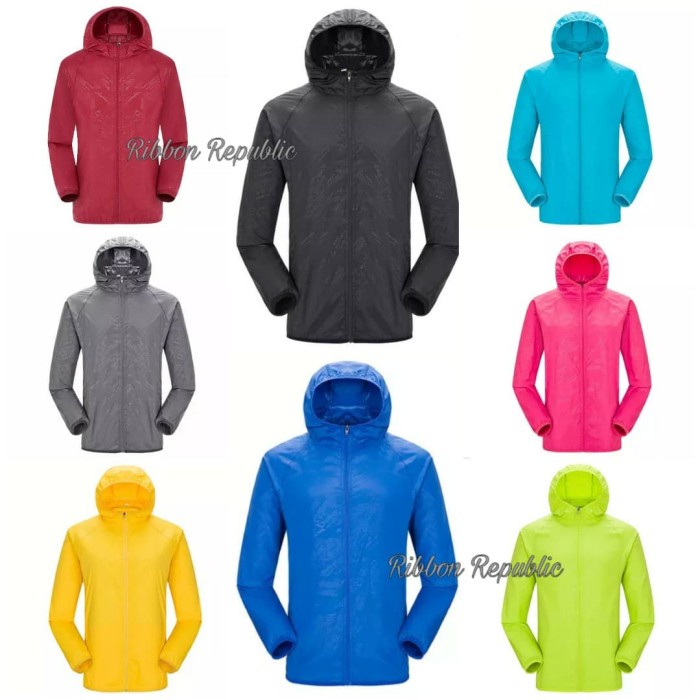 Jaket Wanita Jaket Parasut Windbreaker Olahraga Running Lari Pria Wanita Outdoor - Yellow, S(H5Q2) J